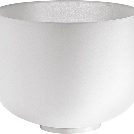 10" White-Frosted Crystal Singing Bowl, Note F4, Heart Chakra