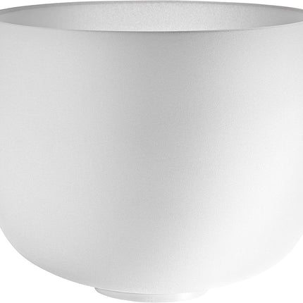 11" White-Frosted Crystal Singing Bowl, Note F4, Heart Chakra