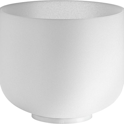 8" White-Frosted Crystal Singing Bowl, Note F4, Heart Chakra