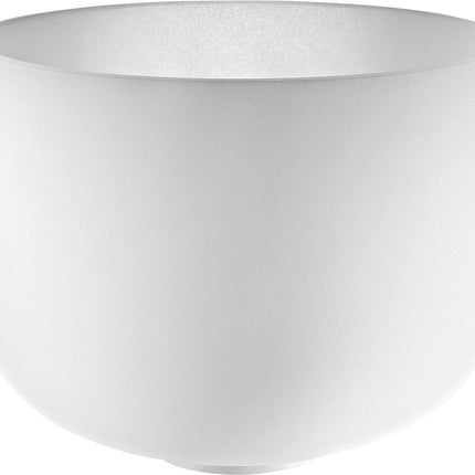 9" White-Frosted Crystal Singing Bowl, Note A4, Brow Chakra