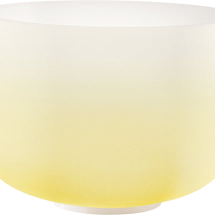 12" Color-Frosted Crystal Singing Bowl, Yellow, Note E4, Solar Plexus Chakra