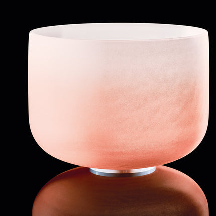 13" Color-Frosted Crystal Singing Bowl, Orange, Note D4, Sacral Chakra