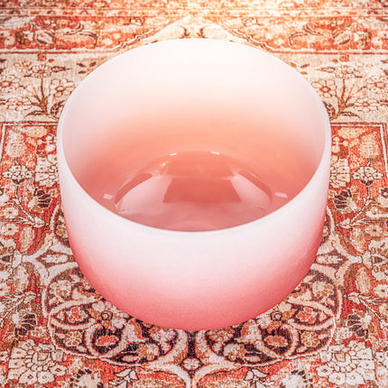 14" Color-Frosted Crystal Singing Bowl, Red, Note C4, Root Chakra