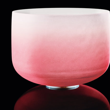 14" Color-Frosted Crystal Singing Bowl, Red, Note C4, Root Chakra