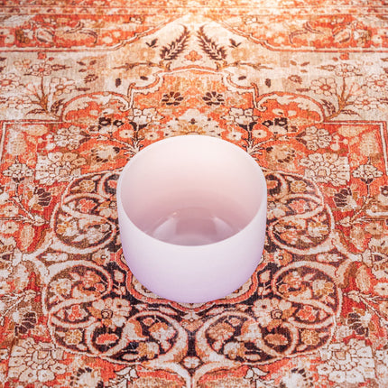 8" Color-Frosted Crystal Singing Bowl, Purple, Note B4, Crown Chakra