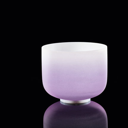 8" Color-Frosted Crystal Singing Bowl, Purple, Note B4, Crown Chakra