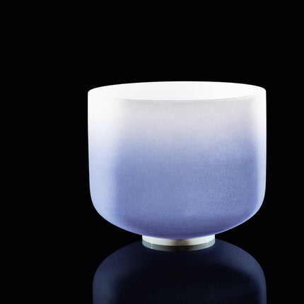 9" Color-Frosted Crystal Singing Bowl, Dark Blue, Note A4, Brow Chakra