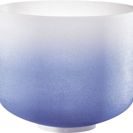 9" Color-Frosted Crystal Singing Bowl, Dark Blue, Note A4, Brow Chakra