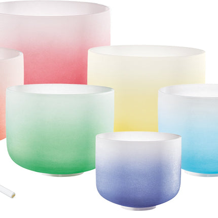 7-piece Crystal Singing Bowl Chakra Set, Color-Frosted