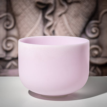 10" Rose Quartz Crystal Singing Bowl, Note F4, Heart Chakra