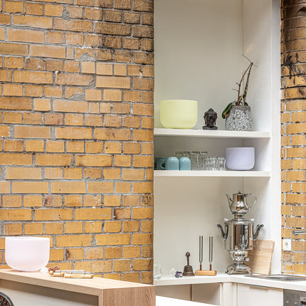 10" Rose Quartz Crystal Singing Bowl, Note F4, Heart Chakra