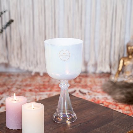 5.5" Crystal Singing Chalice, A4, Creamy, Brow Chakra