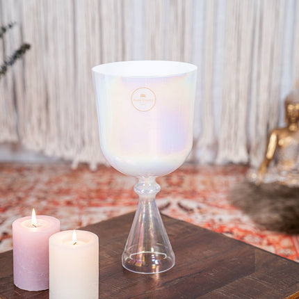 6.75" Crystal  Chalice, C4Singing, Creamy, Root Chakra