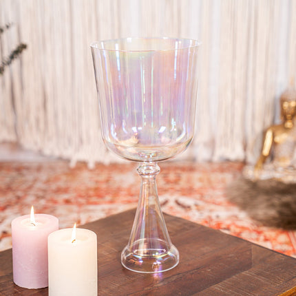 7" Crystal Singing Chalice, B3, Clear, Crown Chakra