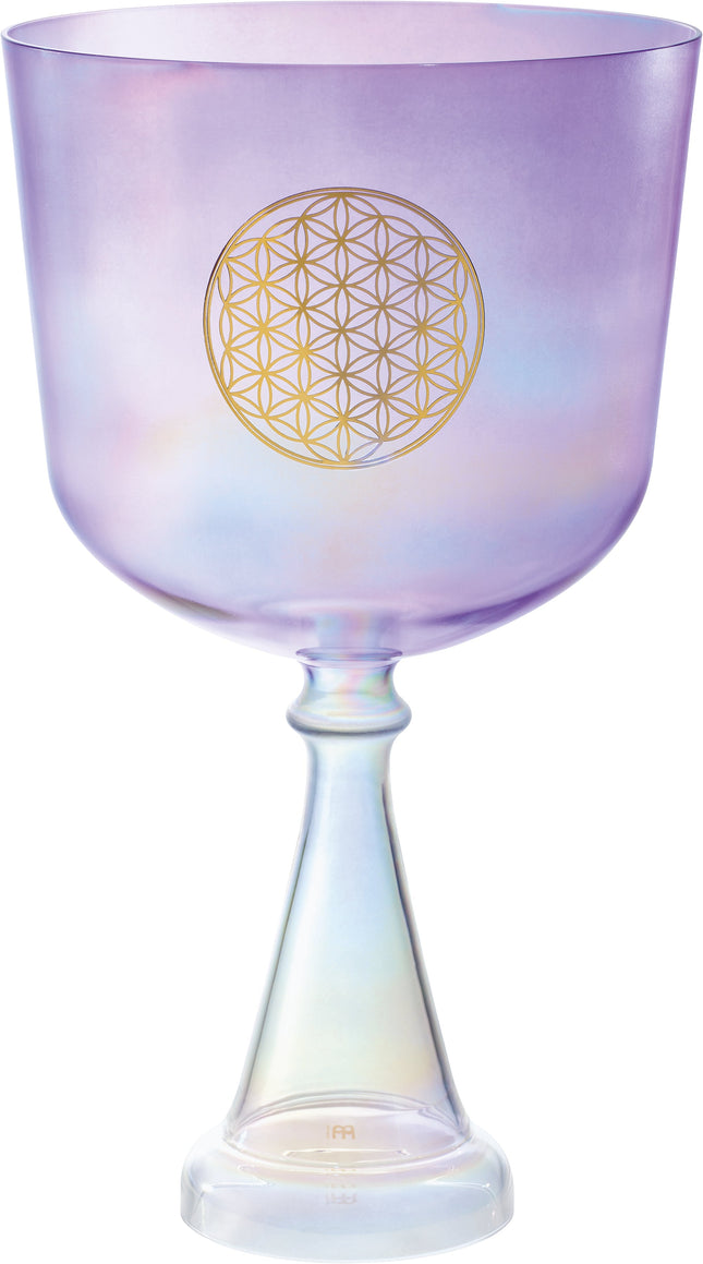 8" Crystal Singing Chalice, F3, Purple, Heart Chakra, Flower of Life