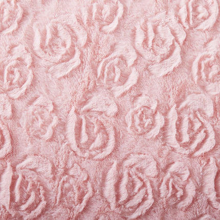 DaDa Bedding Rosey Pastel Blossom Pink Faux Fur Euro Throw Pillow Cover (171752)