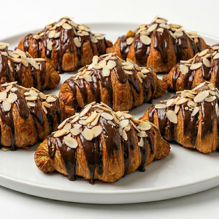 Andy Anand Dark Chocolate Almond Croissants Cake, 10 Pcs Handcrafted Guilt-Free Treats 2 lbs
