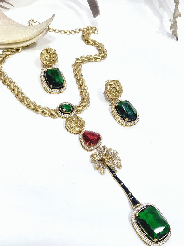 Exclusive Designer Sabya Sachi Inspired Fusion Stone Necklace Set