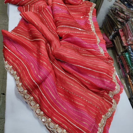 Beautiful Designer Organza Saree with sequin work