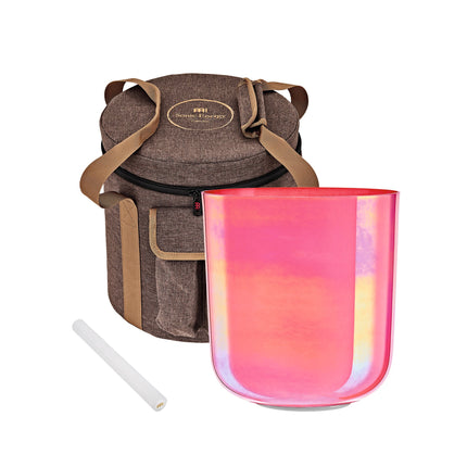 7.5" Essence Crystal Singing Bowl, Note G3, Lotus Pink, Throat Chakra, 440 Hz