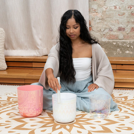 3-Piece Essence Crystal Singing Bowl Set, E4/B3/G3, 440 Hz