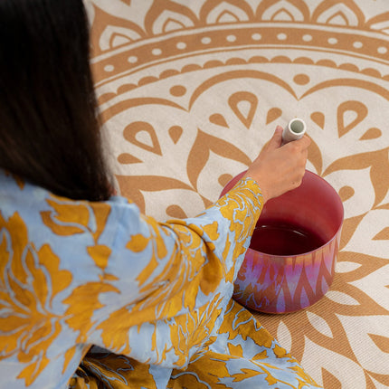 8" Essence Solfeggio Crystal Singing Bowl, 174 Hz, Brandy Rose