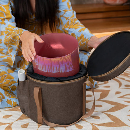 8" Essence Solfeggio Crystal Singing Bowl, 174 Hz, Brandy Rose