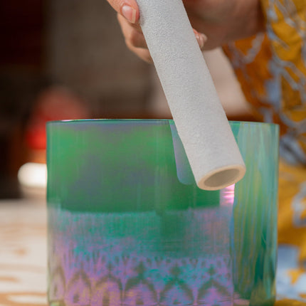 6.75" Essence Solfeggio Crystal Singing Bowl, 285 Hz, Turquoise Green