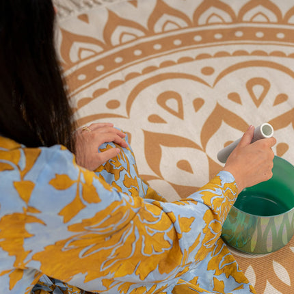 6.75" Essence Solfeggio Crystal Singing Bowl, 285 Hz, Turquoise Green