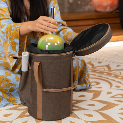 5.75" Essence Solfeggio Crystal Singing Bowl, UT 396 Hz, Olive Green