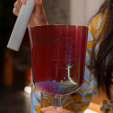 5.75" Essence Solfeggio Crystal Singing Bowl, RE 417 Hz, Copper Brown