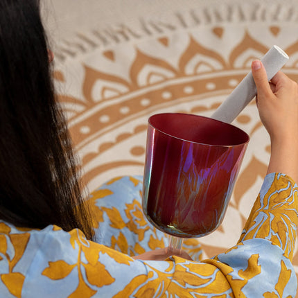 5.75" Essence Solfeggio Crystal Singing Bowl, RE 417 Hz, Copper Brown