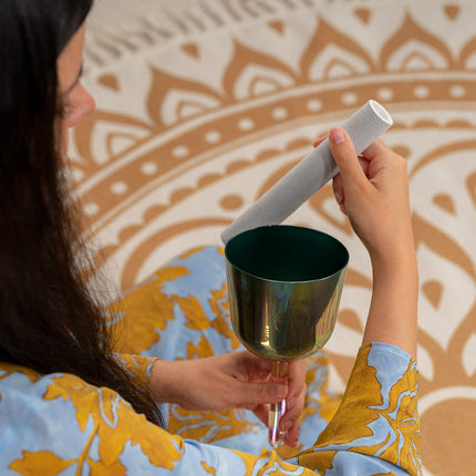 4.25" Essence Solfeggio Crystal Singing Bowl, FA 639 Hz, Indigo Blue