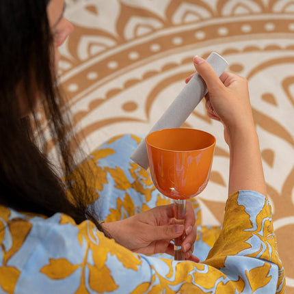 3.75" Essence Solfeggio Crystal Singing Bowl, LA 852 Hz, Mango Mojito