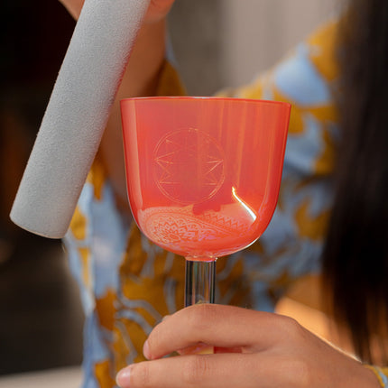 3.25" Essence Solfeggio Crystal Singing Bowl, 963 Hz, Coral Reef