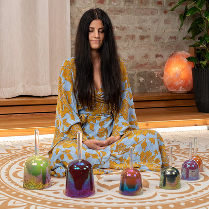 6-Piece Essence Solfeggio Crystal Singing Bowl Set