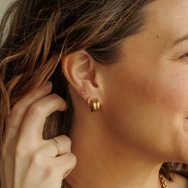 Gold Huggie Hoop Earrings