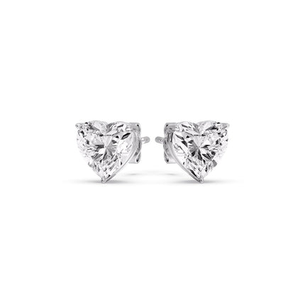 Heart Shaped 3 Prong Basket Stud Earring