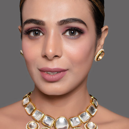Royal Kundan Necklace with Matching Earrings