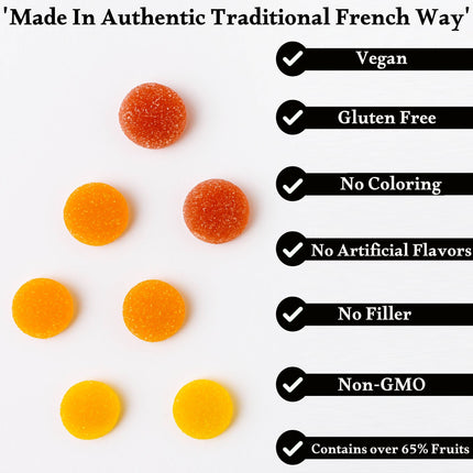 Andy Anand Delicious Pâtes de Fruits, French Fruit Jellies - Bursting with Flavor and Irresistible Taste - 24 Pcs Candy