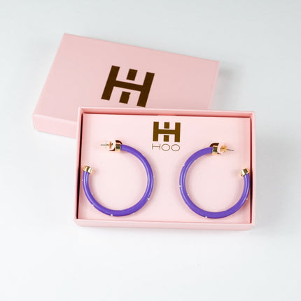 Hoops - Purple with Pearls
