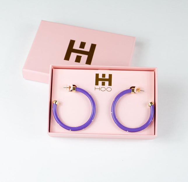 Hoops - Purple with Pearls