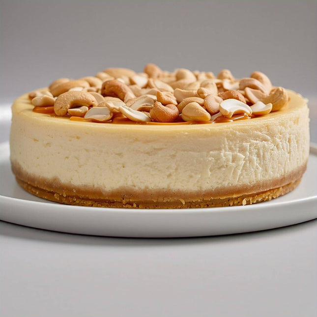 Andy Anand Sugar Free Gluten Free  Caramel Cashew Cheesecake 9"- Delicious-Decadent Guilt-Free Treat" Best Cheese Cake Near Me For Celebrations & Delicious Diabetic Dessert (2.6 lbs)
