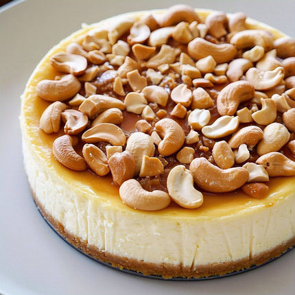 Andy Anand Sugar Free Gluten Free  Caramel Cashew Cheesecake 9"- Delicious-Decadent Guilt-Free Treat" Best Cheese Cake Near Me For Celebrations & Delicious Diabetic Dessert (2.6 lbs)