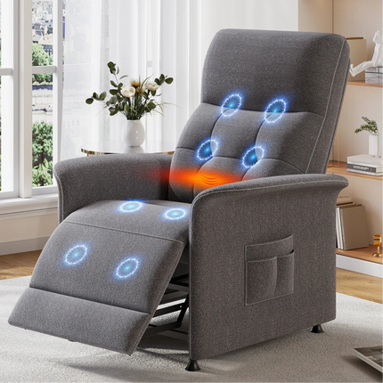 ZBOM Power Recliner Chair with Massage & Heat – Adjustable Electric Lounge Chair for Adults, Home Theater Luxury Comfort