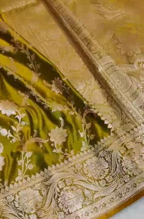 Exclusive Pure Banarasi Katan Mashru Satin Silk Designer Saree