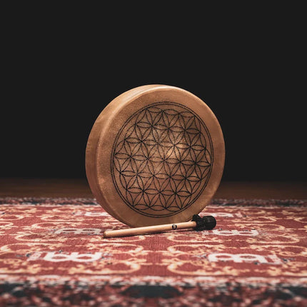 15" Native American-Style Hoop Drum, Flower of Life