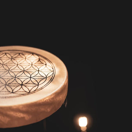 15" Native American-Style Hoop Drum, Flower of Life