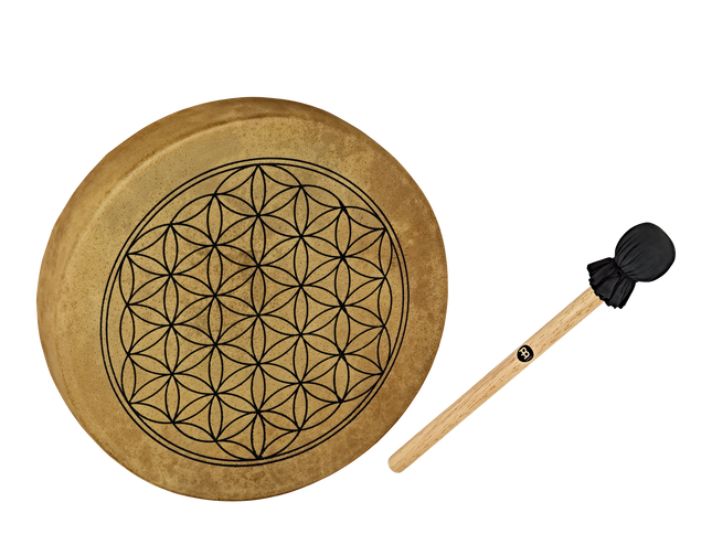 15" Native American-Style Hoop Drum, Flower of Life