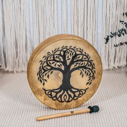 15" Native American-Style Hoop Drum, Tree of Life